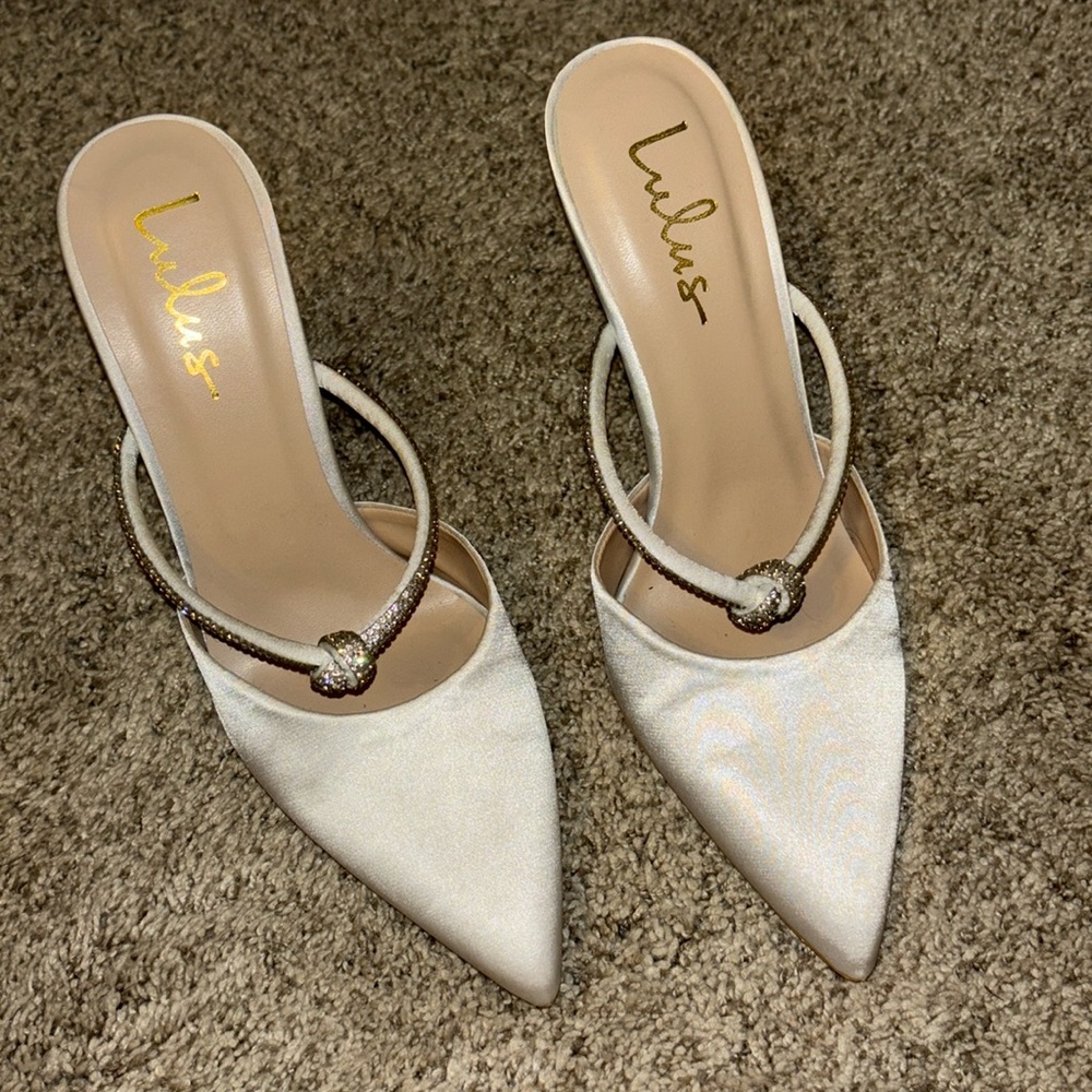 White lulus heels